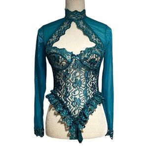 Vintage Frederick’s of Hollywood Lace Long Sleeve Teddy